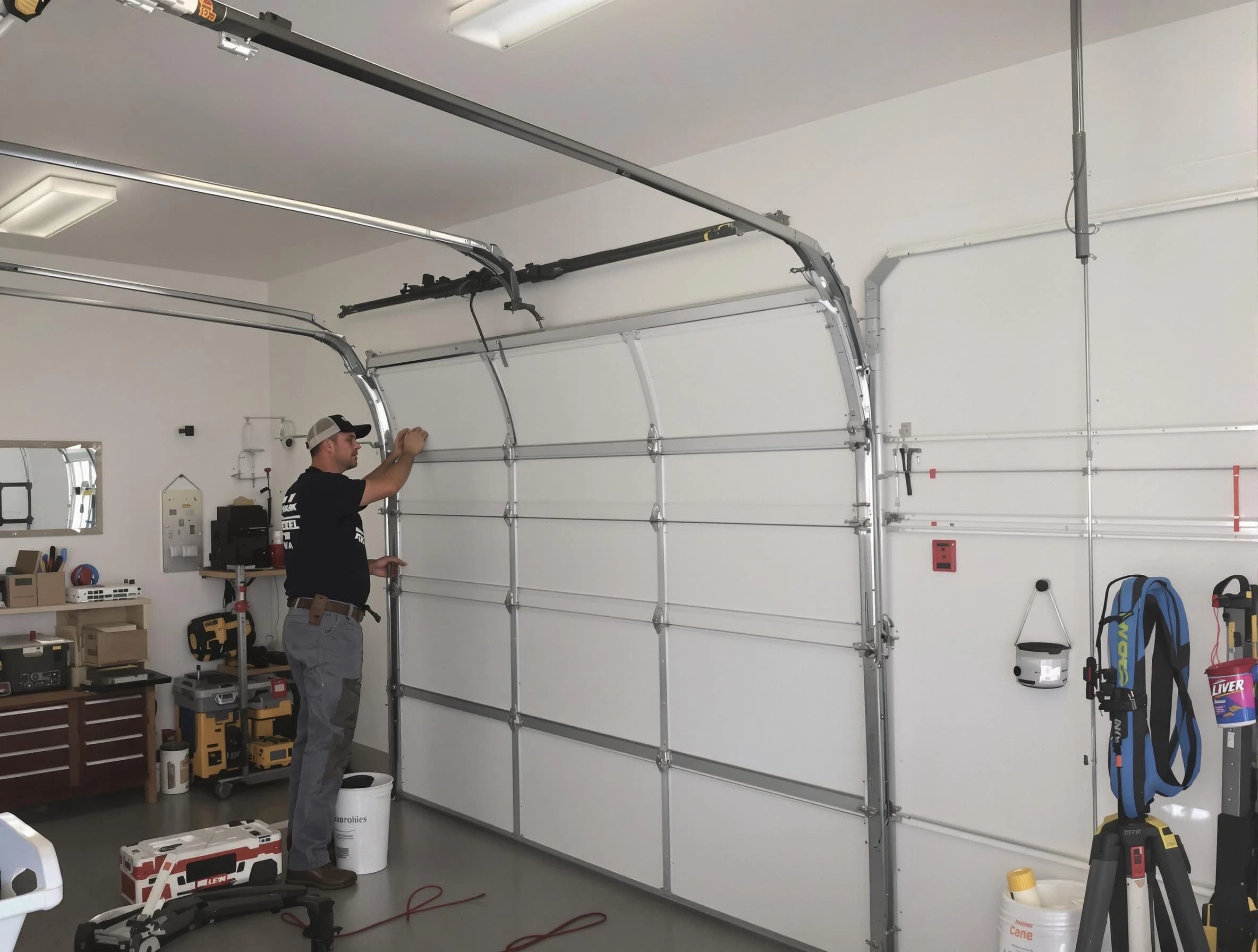White Bluff Garage Door Repair team installing new garage door in White Bluff