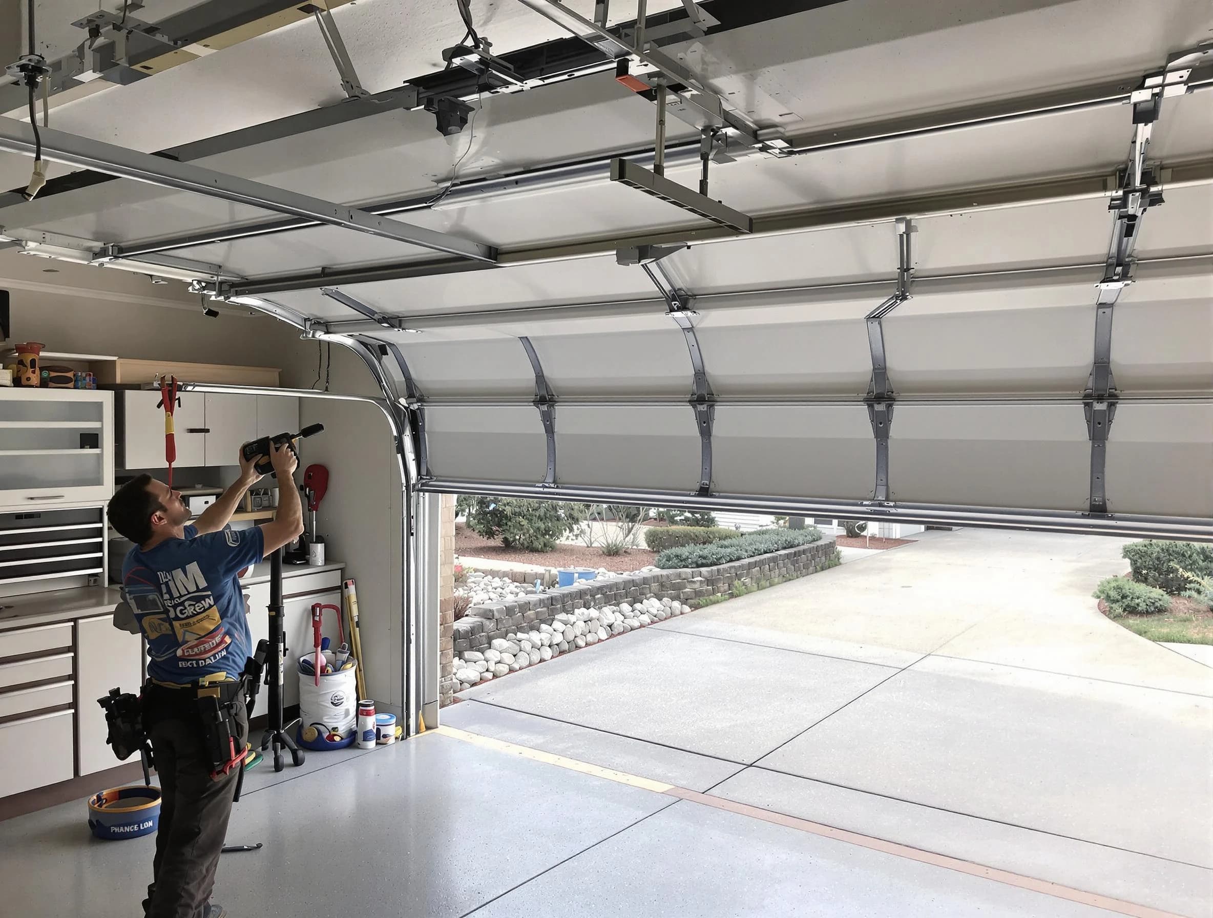Garage door track repair service by White Bluff Garage Door Repair in White Bluff