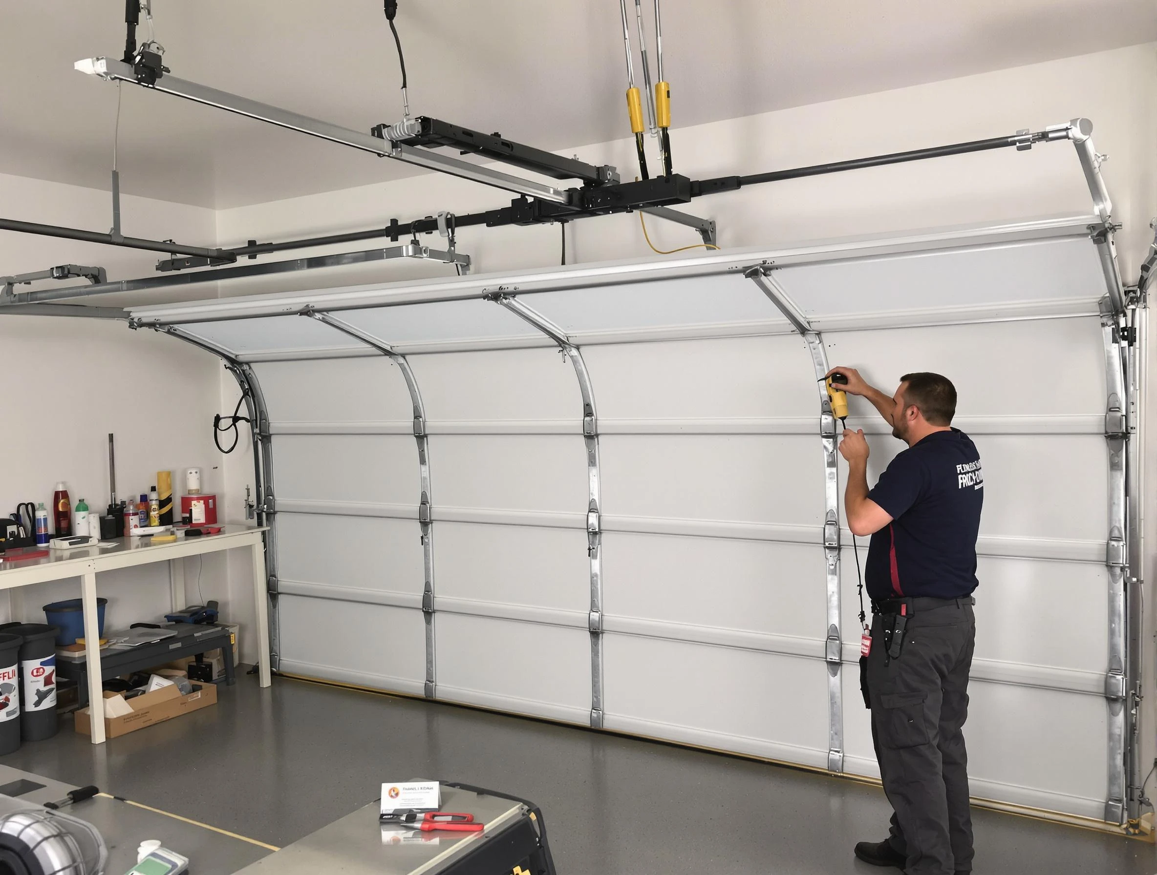 White Bluff Garage Door Repair certified technician performing overhead door system repair in White Bluff